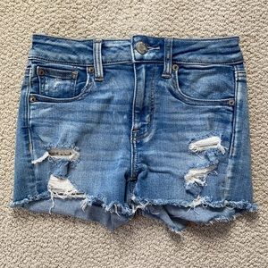 American Eagle Raw Hem Denim Shorts